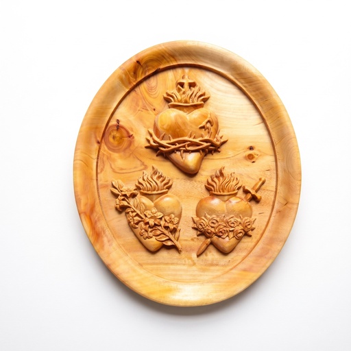 Trío de Corazones — placa ovalada 25 cm